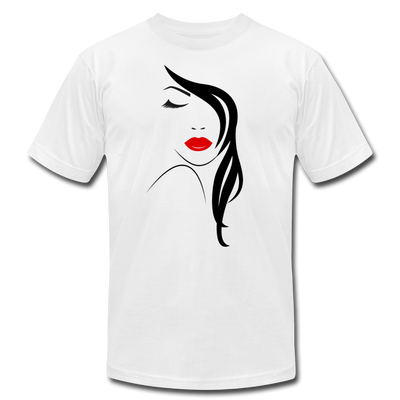Abstract Girl Lips Hair T-Shirt - white