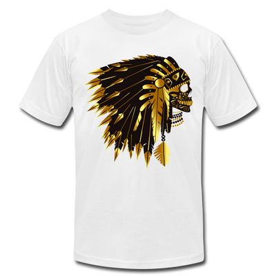 Gold Indian Warrior Mask T-Shirt - white