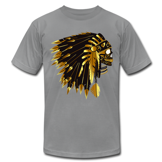 Gold Indian Warrior Mask T-Shirt - slate