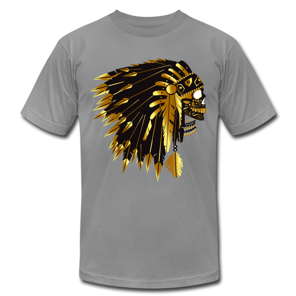 Gold Indian Warrior Mask T-Shirt - slate
