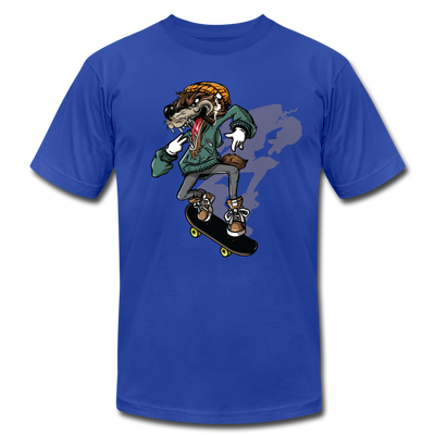 Skater Wolf T-Shirt - royal blue