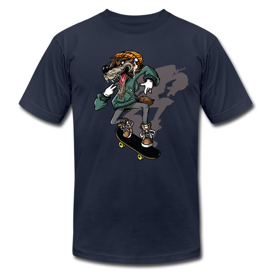 Skater Wolf T-Shirt - navy