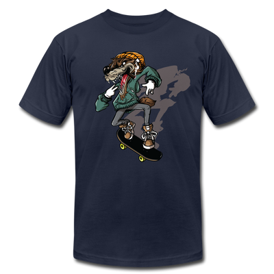 Skater Wolf T-Shirt - navy