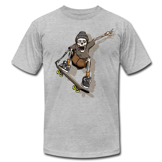 Skater Skeleton T-Shirt - heather gray