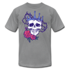 Skull Crown Roses T-Shirt - slate