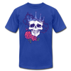 Skull Crown Roses T-Shirt - royal blue
