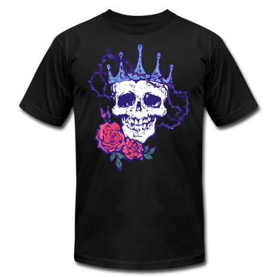 Skull Crown Roses T-Shirt - black
