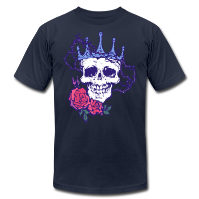 Skull Crown Roses T-Shirt - navy