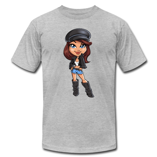 Cartoon Girl T-Shirt - heather gray