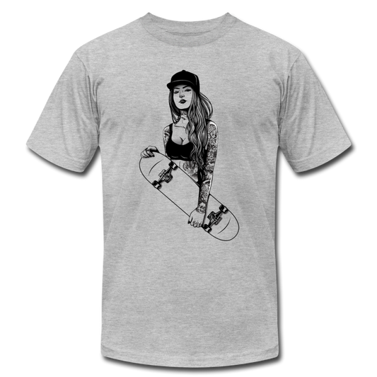 Girl Skater T-Shirt - heather gray
