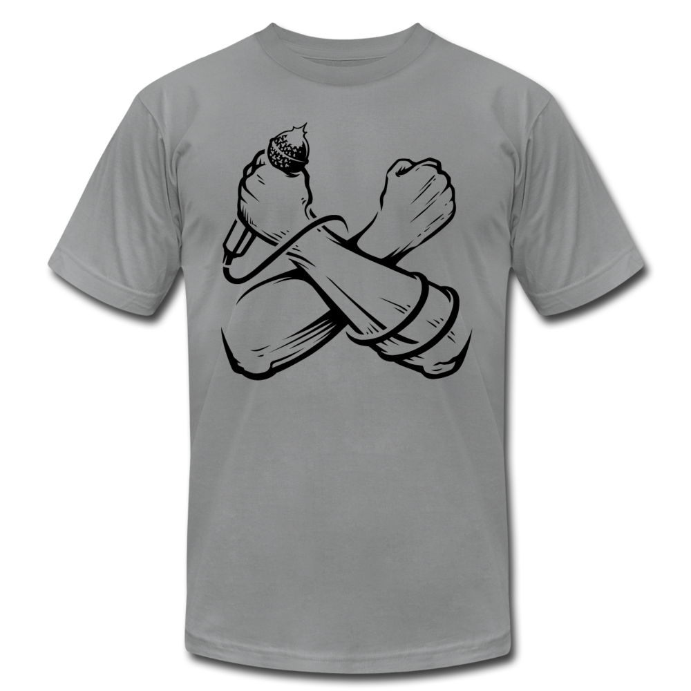 Hip Hop Power Microphone T-Shirt - slate
