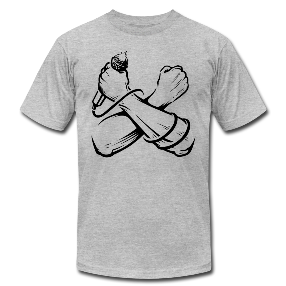 Hip Hop Power Microphone T-Shirt - heather gray