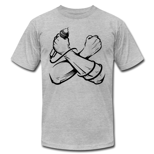 Hip Hop Power Microphone T-Shirt - heather gray