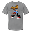 Keyboard Girl Cartoon T-Shirt - slate