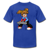 Keyboard Girl Cartoon T-Shirt - royal blue