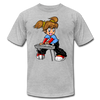 Keyboard Girl Cartoon T-Shirt - heather gray