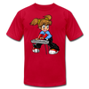 Keyboard Girl Cartoon T-Shirt - red