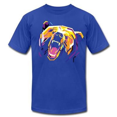 Abstract Growling Bear T-Shirt - royal blue
