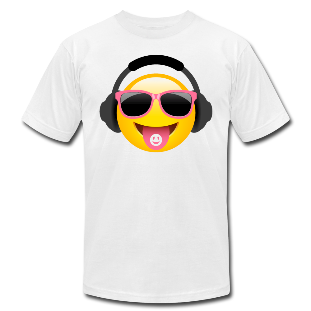 Cool Headphones Emoji T-Shirt - white