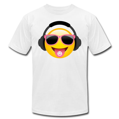 Cool Headphones Emoji T-Shirt - white