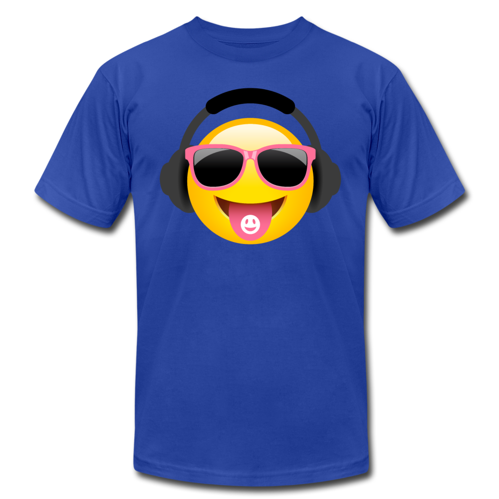 Cool Headphones Emoji T-Shirt - royal blue