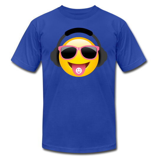 Cool Headphones Emoji T-Shirt - royal blue