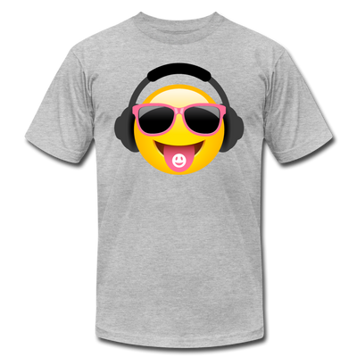 Cool Headphones Emoji T-Shirt - heather gray