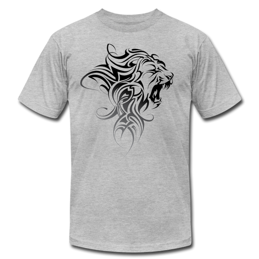 Tribal Maori Lion T-Shirt - heather gray