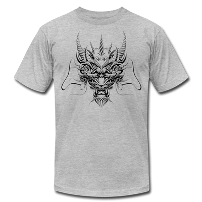 Tribal Maori Dragon Head T-Shirt - heather gray