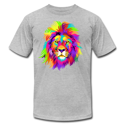 Colorful Abstract Lion T-Shirt - heather gray