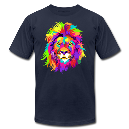Colorful Abstract Lion T-Shirt - navy