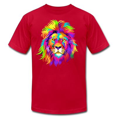 Colorful Abstract Lion T-Shirt - red