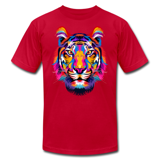 Colorful Abstract Tiger T-Shirt - red