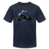 Abstract Motorcycle Biker T-Shirt - navy