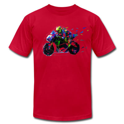 Abstract Motorcycle Biker T-Shirt - red
