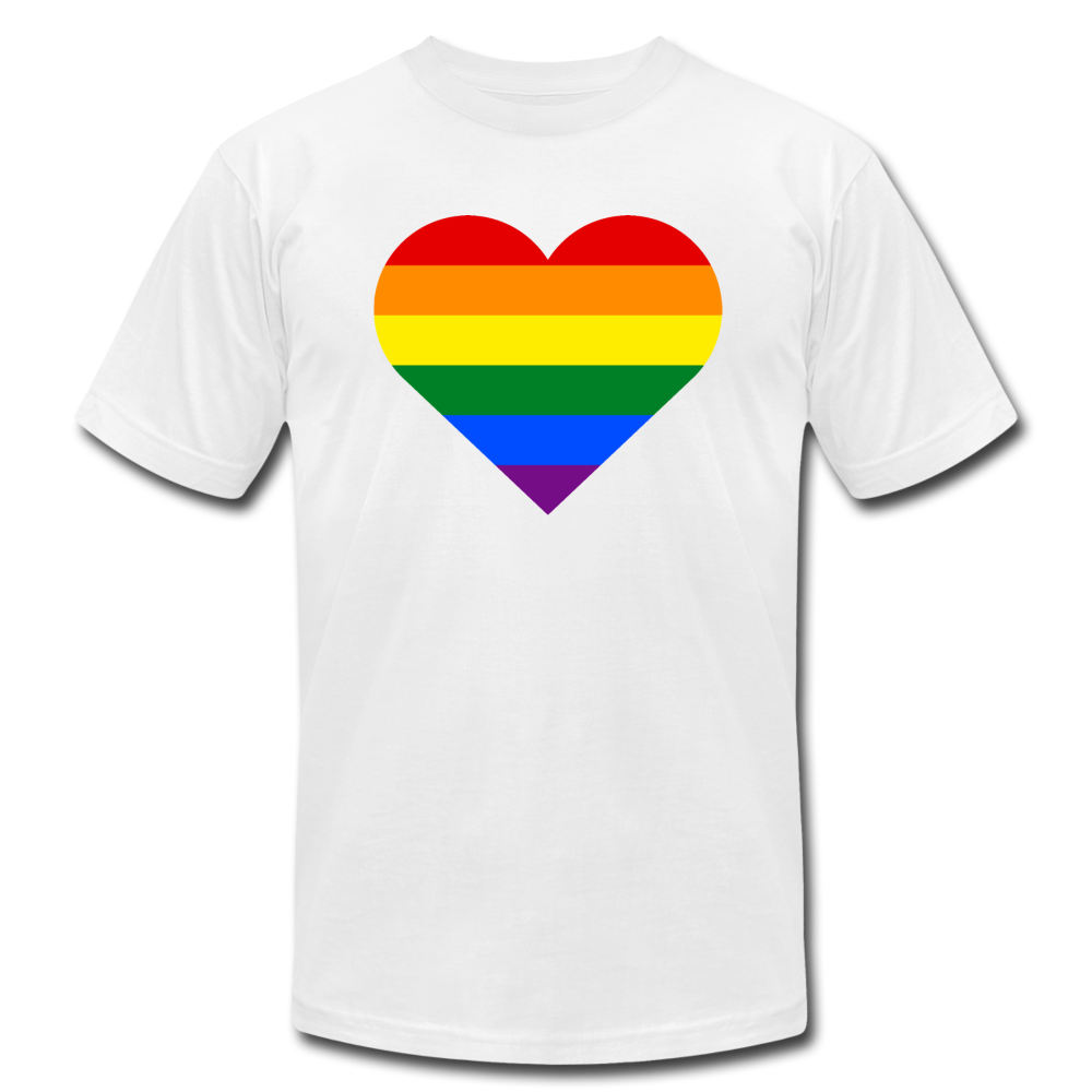 Rainbow Stripes Heart T-Shirt - white