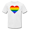 Rainbow Stripes Heart T-Shirt - white