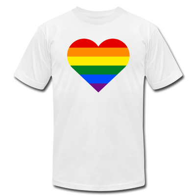 Rainbow Stripes Heart T-Shirt - white