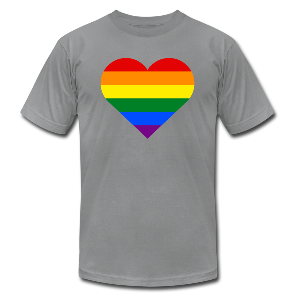 Rainbow Stripes Heart T-Shirt - slate