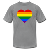 Rainbow Stripes Heart T-Shirt - slate