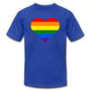 Rainbow Stripes Heart T-Shirt - royal blue