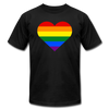 Rainbow Stripes Heart T-Shirt - black