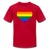 Rainbow Stripes Heart T-Shirt - red