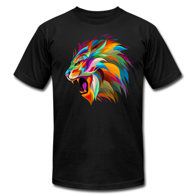 Colorful Abstract Lion T-Shirt - black