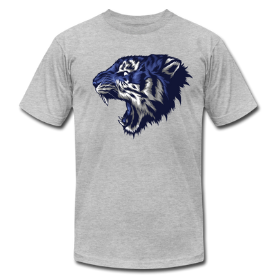 Blue Jungle Cat T-Shirt - heather gray