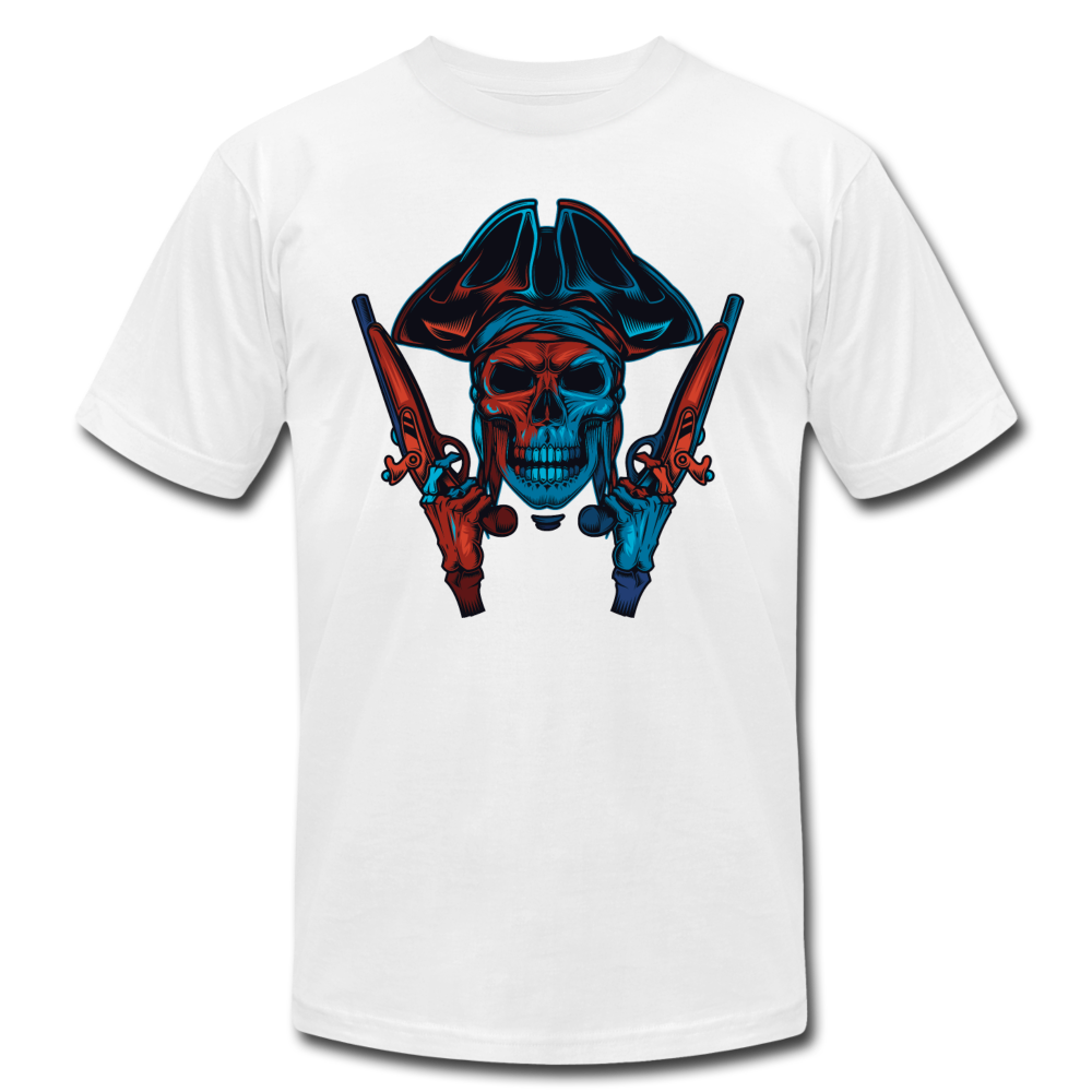 Pirate Skull with Guns T-Shirt - white