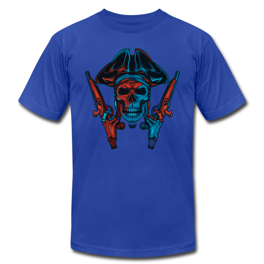 Pirate Skull with Guns T-Shirt - royal blue