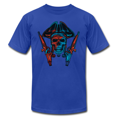 Pirate Skull with Guns T-Shirt - royal blue