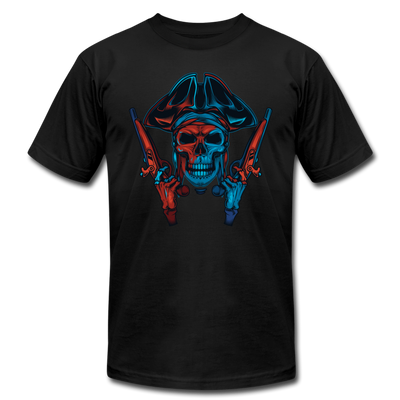 Pirate Skull with Guns T-Shirt - black