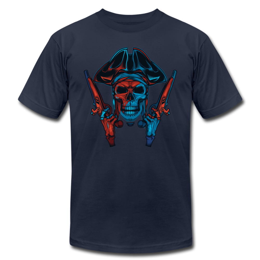Pirate Skull with Guns T-Shirt - navy